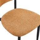 Καρέκλα Folegio pakoworld μπουκλέ σε camel απόχρωση με μαύρα πόδια 50x57x79.5εκ | Συσκευασία 4 τμχ