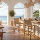 Σκαμπό μπαρ Julien pakoworld rubberwood φυσικό-έδρα φυσικό σχοινί 45x46x95εκ