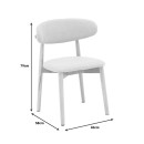 Καρέκλα Ubene pakoworld rubberwood και ύφασμα σε φυσική και μπεζ απόχρωση 46x58x79εκ | Συσκευασία 2 τμχ