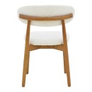 Καρέκλα Ubene pakoworld rubberwood σε καρυδί-μπουκλέ ύφασμα σε λευκή απόχρωση 51x56x79εκ | Συσκευασία 2 τμχ