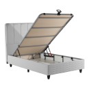 Κρεβάτι μονό Lunda pakoworld με αποθηκευτικό χώρο ανθρακί βελούδο 90x200εκ