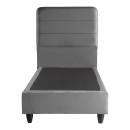 Κρεβάτι μονό Linteda pakoworld ανθρακί βελούδο 90x200εκ