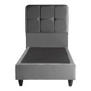 Κρεβάτι μονό Punto pakoworld ανθρακί βελούδο 90x200εκ