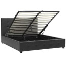 Κρεβάτι Roi pakoworld 160x200 PU μαύρο ματ + αποθηκευτικό χώρο