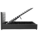 Κρεβάτι Roi pakoworld 160x200 PU μαύρο ματ + αποθηκευτικό χώρο