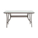 Τραπέζι Ensure pakoworld μέταλλο καφέ-γυαλί 120x70x70εκ