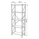 Βιβλιοθήκη Bimblem pakoworld καρυδί με μαύρο μέταλλο 60x30x150εκ