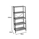 Βιβλιοθήκη Bimblem pakoworld λευκό μαρμάρου με μαύρο μέταλλο  60x30x150εκ