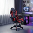 Καρέκλα γραφείου gaming William pakoworld PU μαύρο-κόκκινο