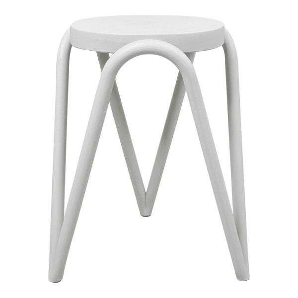 Σκαμπό Serzona pakoworld στοιβαζόμενο pp σε λευκή απόχρωση Φ27x45.5εκ