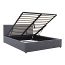 Κρεβάτι Dellia pakoworld με αποθηκευτικό χώρο ύφασμα ανθρακί 150x200εκ