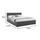 Κρεβάτι Dellia pakoworld με αποθηκευτικό χώρο ύφασμα ανθρακί 150x200εκ