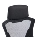 Καρέκλα γραφείου διευθυντή με υποπόδιο Meton pakoworld mesh χρώμα μαύρο 48x60x118-128εκ