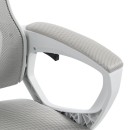 Καρέκλα γραφείου διευθυντή με υποπόδιο Meton pakoworld λευκό - mesh γκρι 48x60x118-128εκ