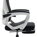 Καρέκλα γραφείου διευθυντή με υποπόδιο Meton pakoworld λευκό - mesh μαύρο 48x60x118-128εκ