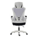 Καρέκλα γραφείου διευθυντή με υποπόδιο Meton pakoworld λευκό - mesh μαύρο 48x60x118-128εκ