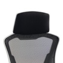 Καρέκλα γραφείου διευθυντή με υποπόδιο Meton pakoworld λευκό - mesh μαύρο 48x60x118-128εκ