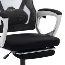 Καρέκλα γραφείου διευθυντή με υποπόδιο Meton pakoworld λευκό - mesh μαύρο 48x60x118-128εκ