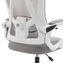 Καρέκλα γραφείου διευθυντή Exeter pakoworld λευκή - mesh γκρι 50x58x119-129εκ