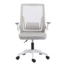 Καρέκλα γραφείου εργασίας Penza pakoworld λευκή - mesh γκρι 48x58x92-102εκ