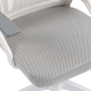 Καρέκλα γραφείου εργασίας Penza pakoworld λευκή - mesh γκρι 48x58x92-102εκ