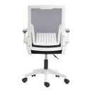 Καρέκλα γραφείου εργασίας Penza pakoworld λευκή - mesh μαυρο 48x58x92-102εκ