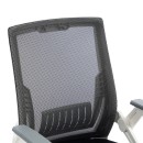 Καρέκλα γραφείου εργασίας Penza pakoworld λευκή - mesh μαυρο 48x58x92-102εκ