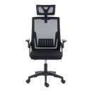 Καρέκλα γραφείου Plymot pakoworld mesh χρώμα μαύρο 48x58x112-122εκ