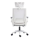 Καρέκλα γραφείου Plymot pakoworld λευκή - mesh γκρι 48x58x112-122εκ