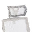 Καρέκλα γραφείου Plymot pakoworld λευκή - mesh γκρι 48x58x112-122εκ