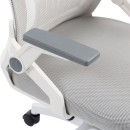Καρέκλα γραφείου Plymot pakoworld λευκή - mesh γκρι 48x58x112-122εκ