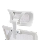 Καρέκλα γραφείου Plymot pakoworld λευκή - mesh γκρι 48x58x112-122εκ