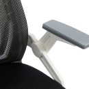 Καρέκλα γραφείου Plymot pakoworld λευκή - mesh μαύρο 48x58x112-122εκ