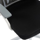 Καρέκλα γραφείου Plymot pakoworld λευκή - mesh μαύρο 48x58x112-122εκ