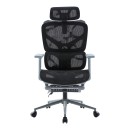 Καρέκλα γραφείου διευθυντη Vigo pakoworld γκρι- mesh μαύρο 52x70x118-124εκ