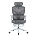 Καρέκλα γραφείου διευθυντη Vigo pakoworld λευκό- mesh γκρι 52x70x118-124εκ