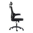 Καρέκλα γραφείου διευθυντή Mainz pakoworld mesh χρώμα μαύρο 50x60x112-122εκ