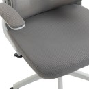 Καρέκλα γραφείου διευθυντή Mainz pakoworld λευκή mesh γκρι 50x60x112-122εκ