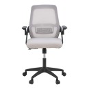 Καρέκλα γραφείου Reji pakoworld mesh ύφασμα γκρι-μπεζ με μαύρο σκελετό 58x60x89-99εκ