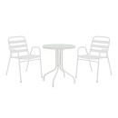 Τραπεζαρία Watson-Sussie pakoworld σετ 3τεμ μέταλλο λευκό-γυαλί Φ60x70εκ