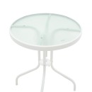 Τραπεζαρία Watson-Sussie pakoworld σετ 3τεμ μέταλλο λευκό-γυαλί Φ60x70εκ