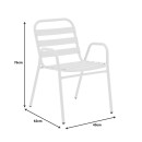 Τραπεζαρία Watson-Sussie pakoworld σετ 3τεμ μέταλλο λευκό- γυαλί 70x70x70εκ