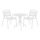 Τραπεζαρία Vergo-Sussie pakoworld σετ 3τεμ λευκό μέταλλο Φ60x70εκ