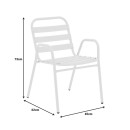 Τραπεζαρία Vergo-Sussie pakoworld σετ 3τεμ λευκό μέταλλο Φ60x70εκ