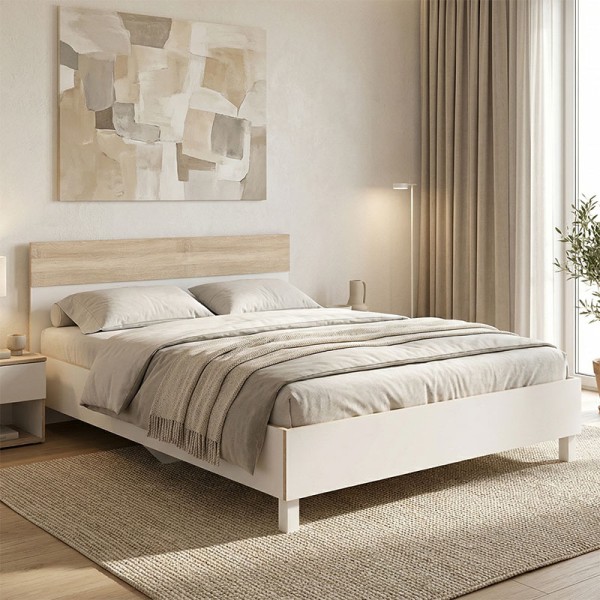 Κρεβάτι Awell pakoworld sonoma-λευκό 160x200εκ