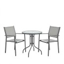 Τραπεζαρία Watson-Confidence A σετ 3τεμ pakoworld μέταλλο σε ανθρακί απόχρωση Φ60x70εκ