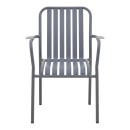 Τραπεζαρία Heven Vista pakoworld σετ 3τεμ ανθρακί αλουμίνιο 80x80x72εκ