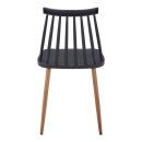 Καρέκλα Aurora pakoworld μαύρο pp-φυσικό μεταλλικό πόδι 42x49.5x77εκ | Συσκευασία 4 τμχ