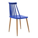 Καρέκλα Aurora pakoworld μπλε pp-φυσικό μεταλλικό πόδι 42x49.5x77εκ | Συσκευασία 4 τμχ