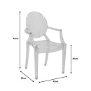 Καρέκλα Narova pakoworld PC διάφανο 43x48x92εκ | Συσκευασία 4 τμχ